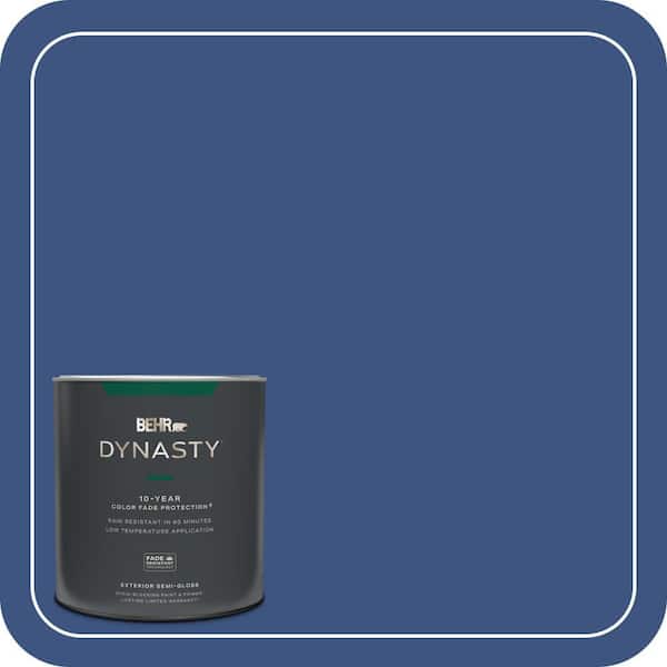 BEHR DYNASTY 1 qt. #S-G-600 Deep Azure Semi-Gloss Exterior Stain-Blocking Paint & Primer