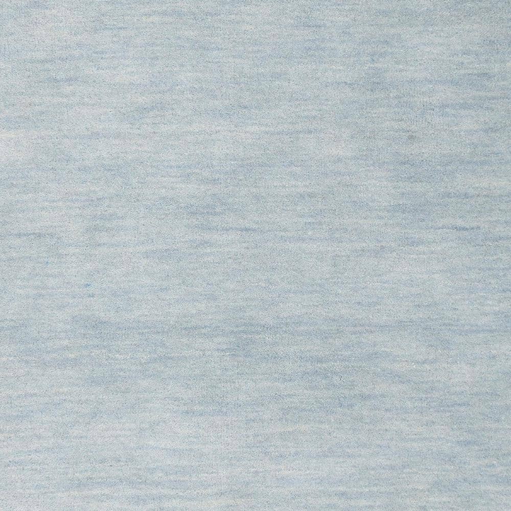 Plush Hand-Tufted Blue Wool Round Kids' Playroom Rug, 5' Diameter