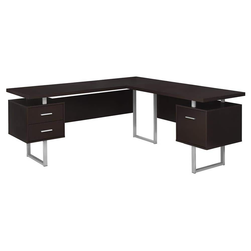 Monarch Specialties 70 In. Cappuccino Contemporary Furniture Computer ...