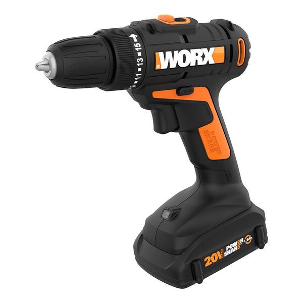 Worx Power Share 20-Volt Cordless 3/8 in. 2-Speed Drill/Driver with 55 Accessories (Battery and Charger Include)