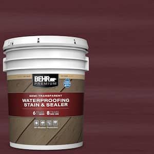 5 gal. #ST-106 Bordeaux Semi-Transparent Waterproofing Exterior Wood Stain and Sealer