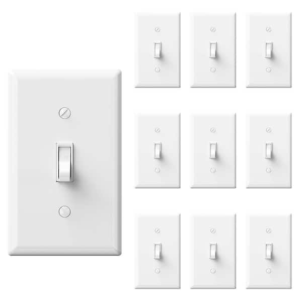 Elegrp 15 Amp Single Pole Toggle Light Switch With Midway Wall Plate