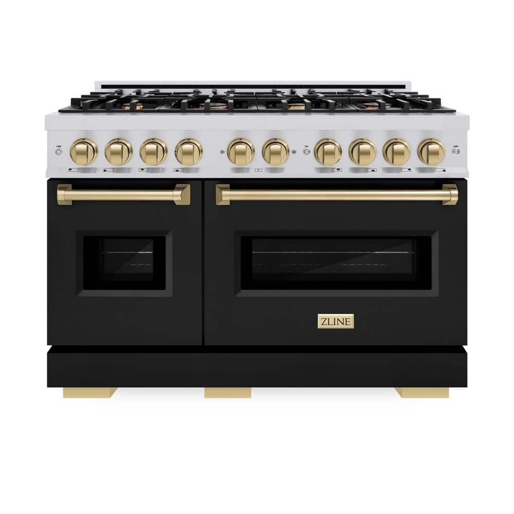 Classic 48 in. 8-Burner Gas Range with Double Oven in Stainless Steel, Matte Black, and Champagne Bronze price history on PriceWatchPro