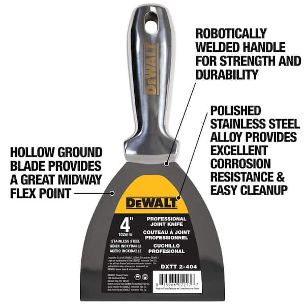 DEWALT 4 in. Welded Stainless Steel Joint Knife DXTT-2-404 - The