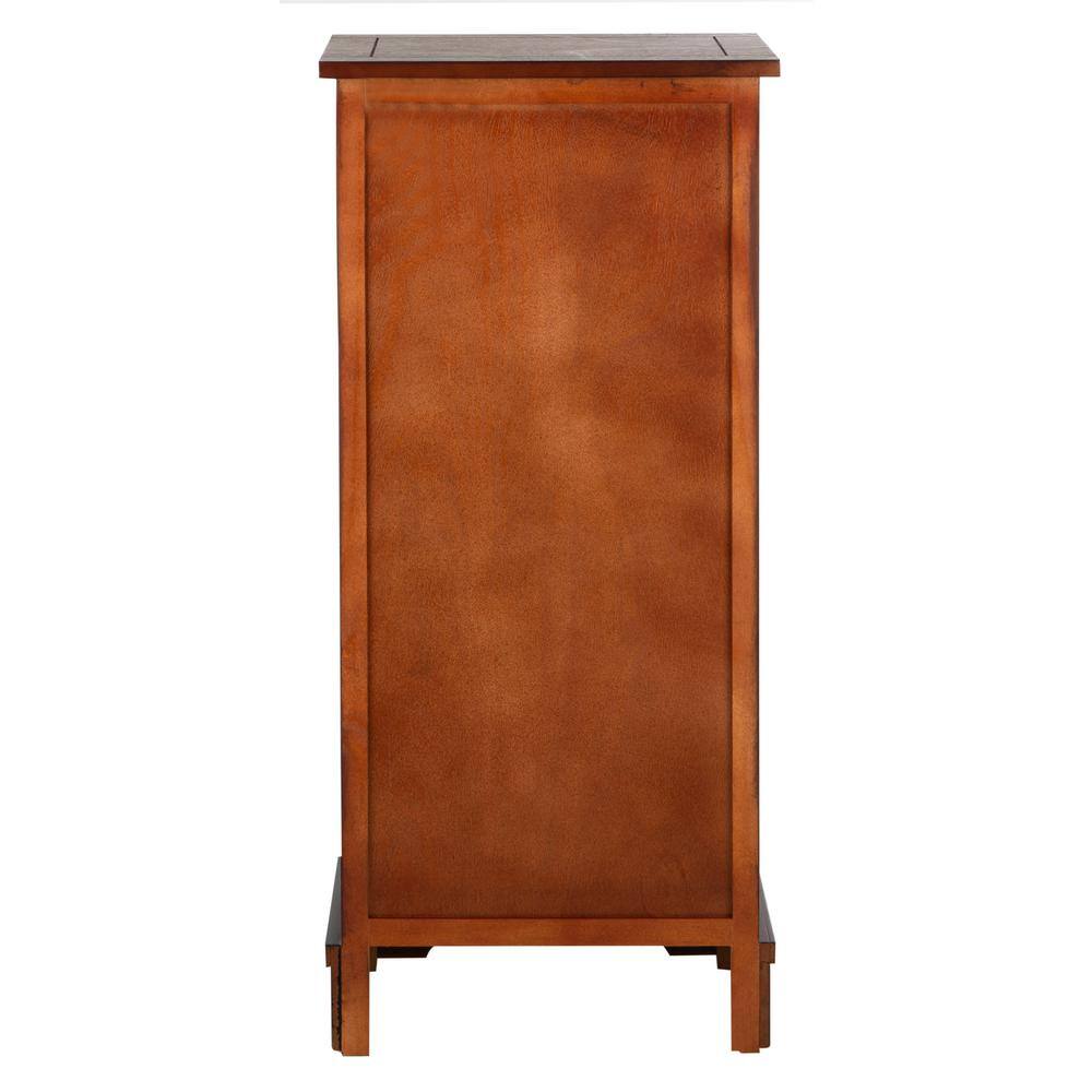 Cherry Pine Accent Cabinet with Wicker Baskets
