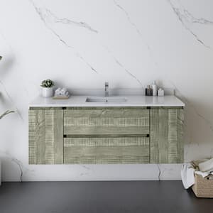 Formosa 53 in. W x 20 in. D x 19.5 in. H Modern Wall Hung Bath Vanity Cabinet Only without Top in Sage Gray
