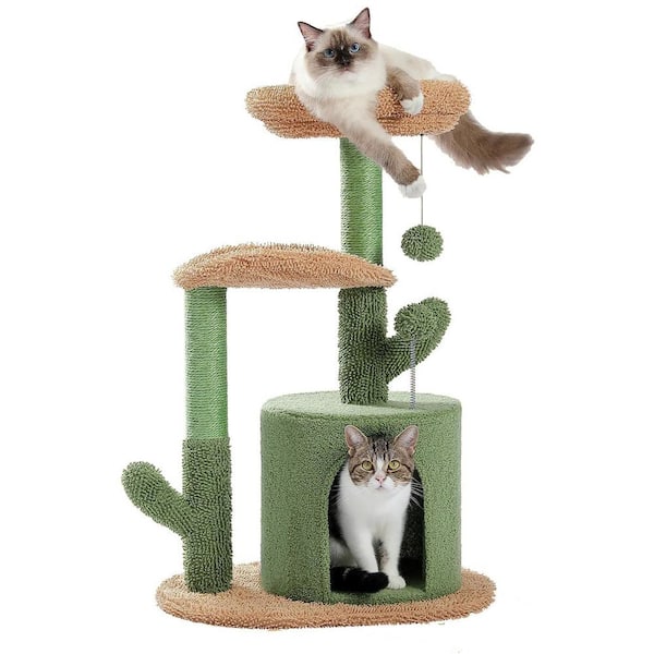 ATENGNES 32 in. Oasis Series Cactus Plush Cat Tree