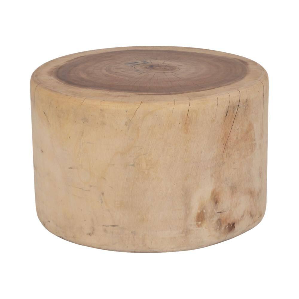 Natural Suar Wood Round Tree Stump Coffee Table 25"