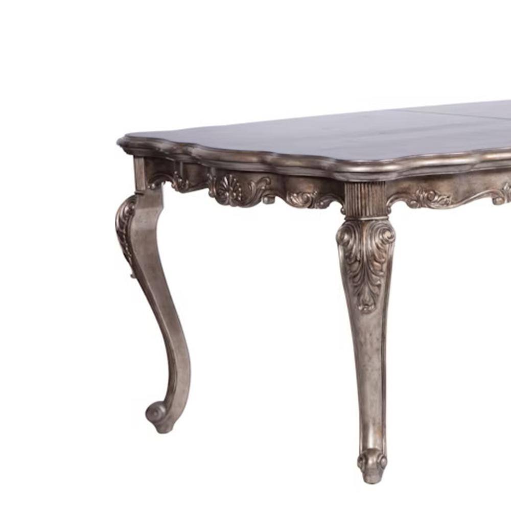 Antique Platinum 44" Extendable Wood Dining Table