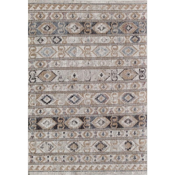 Celestia River Silt 5'3"x7'0" Tribal Gray Area Rug