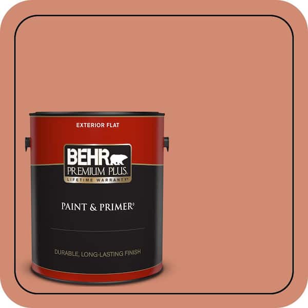 BEHR PREMIUM PLUS 1 gal. #M190-5 Fireplace Glow Flat Exterior Paint & Primer