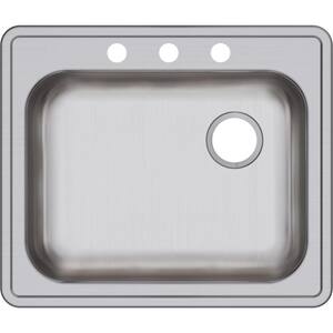 Dayton Drop-In Stainless Steel 25 in. 3-Hole Single Bowl Kitchen Sink with Right Drain