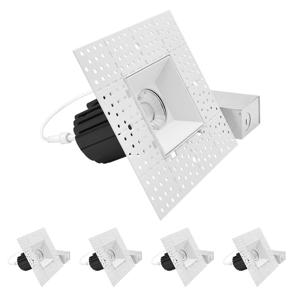 4 Inch Integrated LED Recessed Trimless Spotlight with JBox, 5CCT, 15W, 1000LM, CRI90, 38°, Dimmable, IC Rated, 4 Pack price history on PriceWatchPro