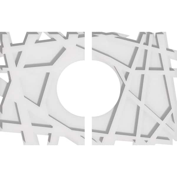 Ekena Millwork 18 in. W x 12 in. H x 6 in. ID x 1 in. P Novo Architectural Grade PVC Contemporary Ceiling Medallion (2-Piece)