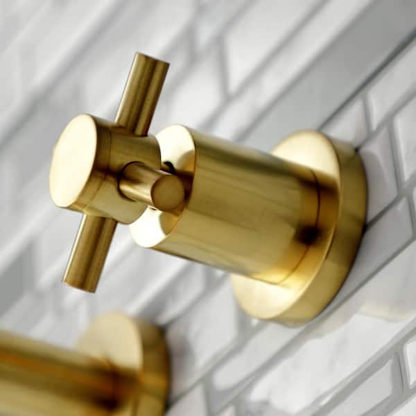 Concord 2-Handle Wall Mount Bathroom Faucet in Brushed Brass