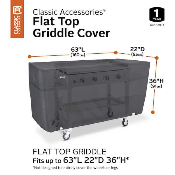 65 in. L x 24 in. W x 30 in. H Black Flat Top Griddle Cover