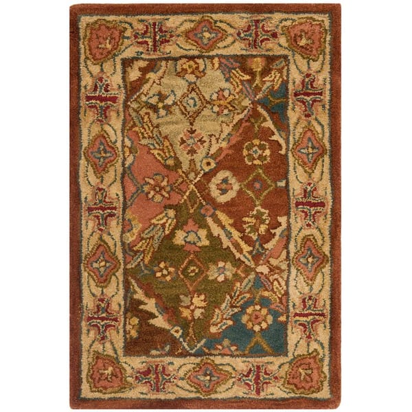 SAFAVIEH Heritage Beige Doormat 2 ft. x 4 ft. Border Area Rug