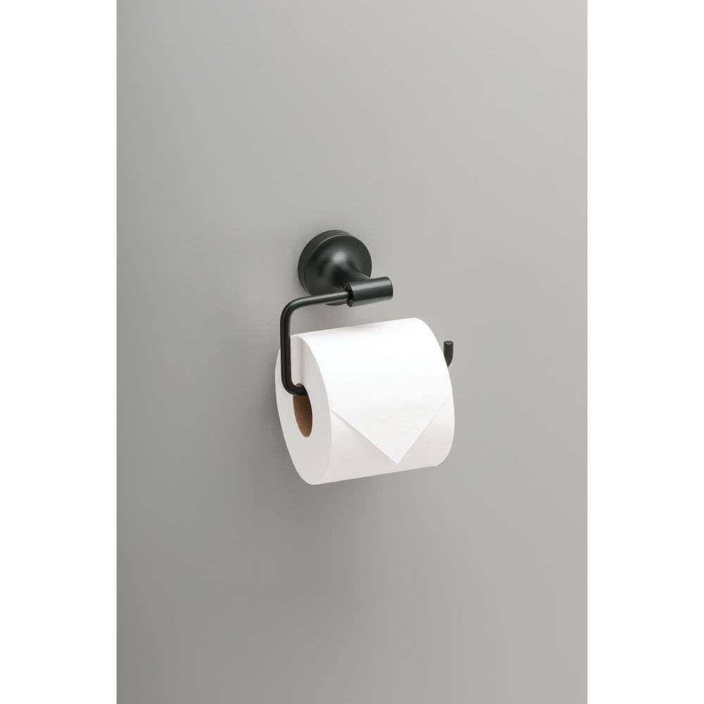 Matte Black Zinc Wall Mounted Euro Style Toilet Paper Holder
