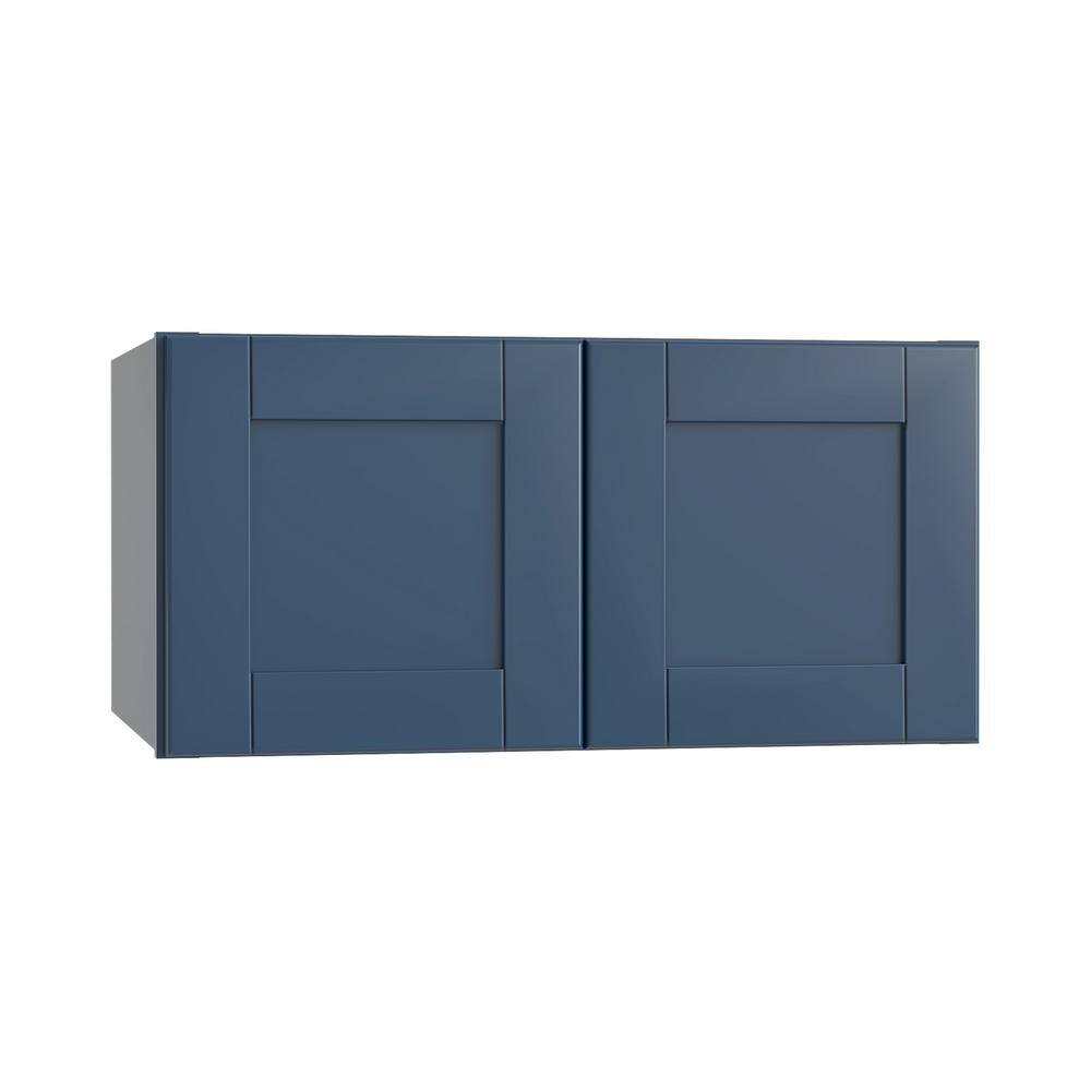 Washington Vessel Blue Plywood Shaker Assembled Wall Kitchen Cabinet Soft Close 30 in W x 24 in D x 12 in H price history on PriceWatchPro