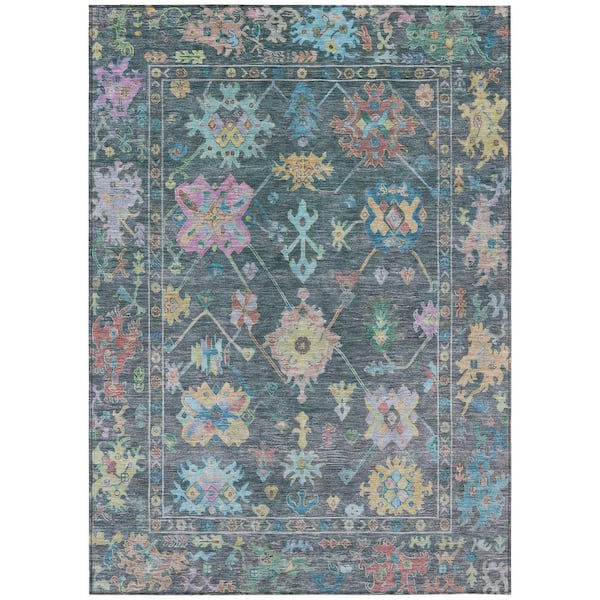 Chantille Machine Washable Indoor/Outdoor Abstract ACN2234 Teal 3 ft. x 5 ft. Area Rug