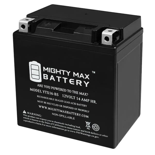 MIGHTY MAX BATTERY YTX16-BS 12V 14AH Battery for Kawasaki 2000 VN2000-A Vulcan '04-'12