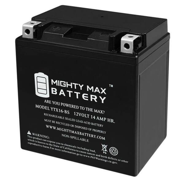 thumbnail image 2 of Mighty Max YTX16-BS Motorcycle Battery For Kawasaki Vulcan 1500 & Other Models - 12V 14AH 2 of 14