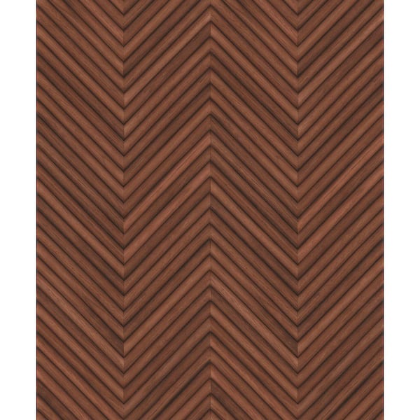 Unbranded Woods and Wicker Collection Red Herringbone Wood Effect Matte Finish Vinyl on Non-woven Non-pasted Wallpaper Sample