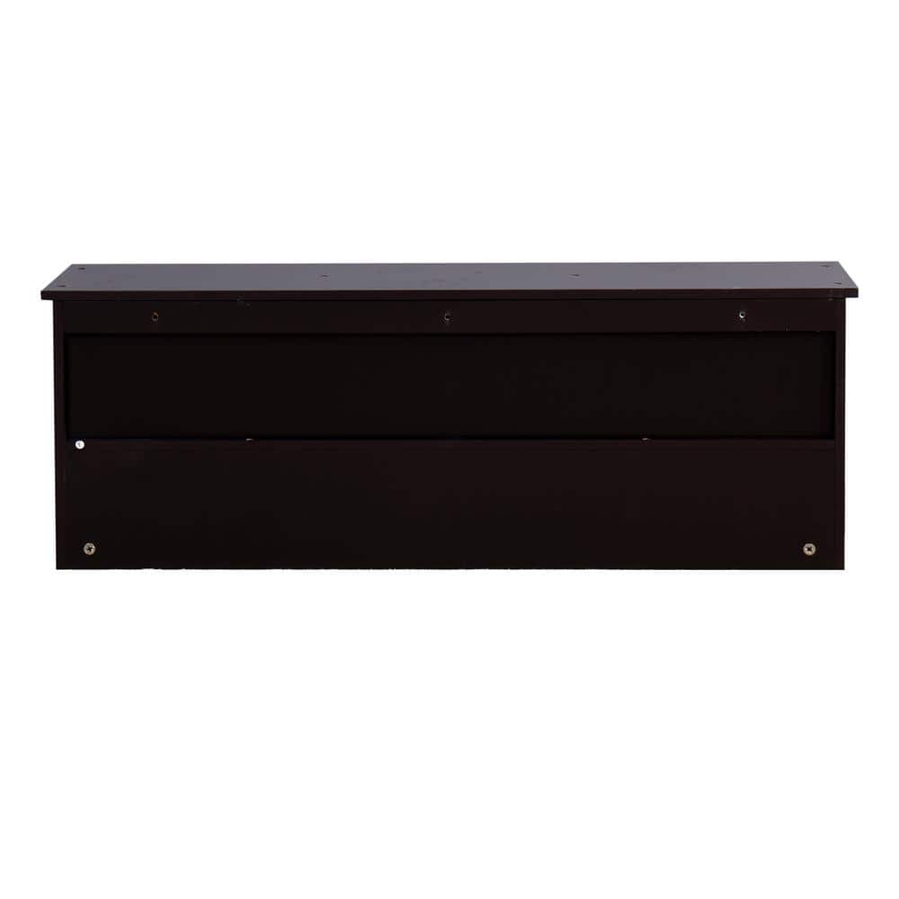 38.58 in. W x 7.87 in. D Espresso Entryway Wall Mounted Coat Rack with 4 Du