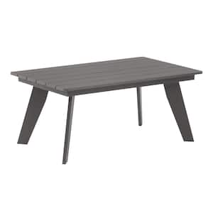 Rectangular HIPS Plastic Outdoor Coffee Table Patio Side Table All-Weather Accent Dining Table