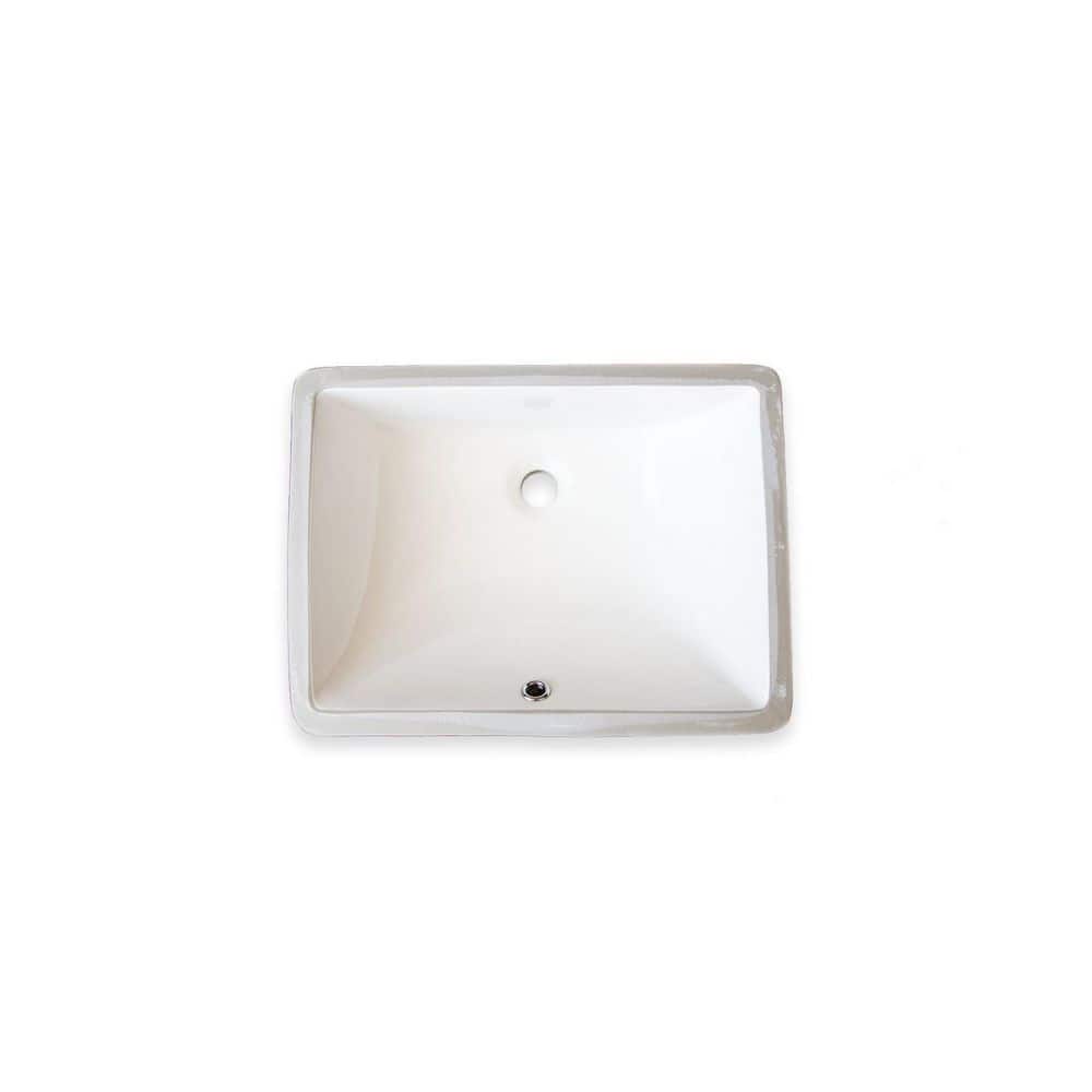 White 20'' Rectangular Ceramic Undermount Bathroom Sink