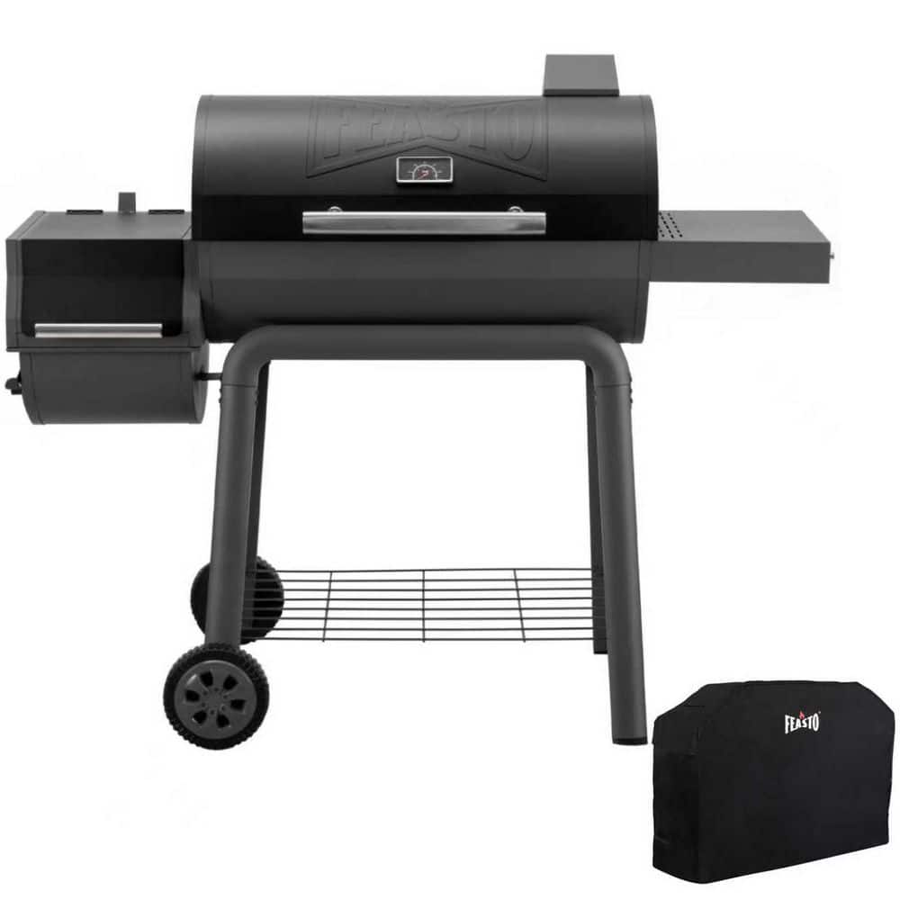 Barrel 30 in. Heavy Duty Charcoal Grill in Black with Offset Smoker and Cover and 832 sq. in. Cooking Area price history on PriceWatchPro