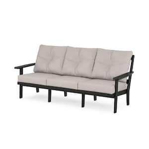 Wood Modern Velvet Upholstered Outdoor Sofa Couch with Orange Cushions, 3  Seat Tufted Back with Nail Arms with 2 Pillows TN201E-126 - The Home Depot