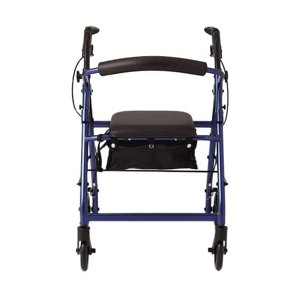 Medline Momentum Rollator Folding Walker with Seat Cushion