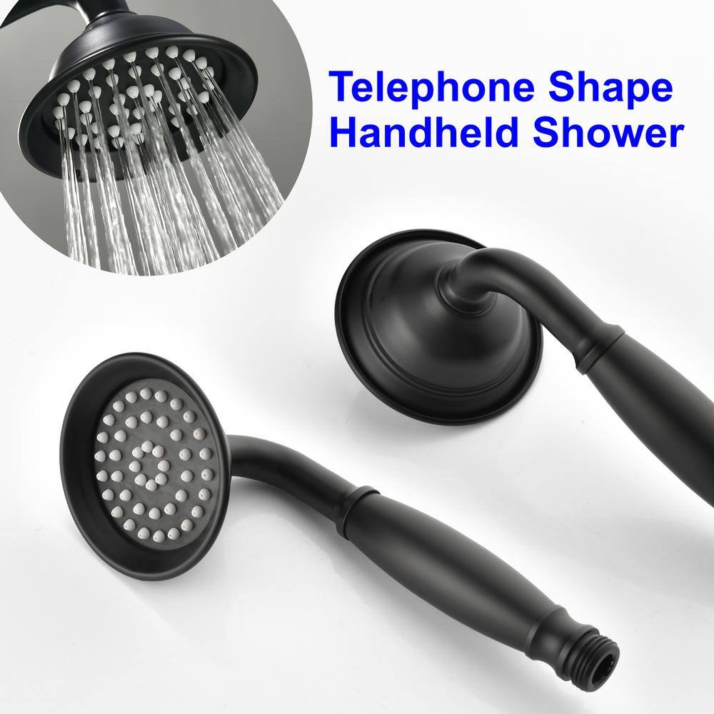 Black Stainless Steel Freestanding Bathtub Faucet with Hand Shower