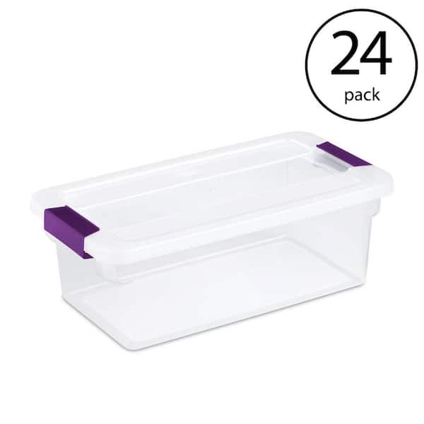 6-Pack Clear Storage Bins with Lids Nesmilers 1.8 L Plastic Latch Storage Box