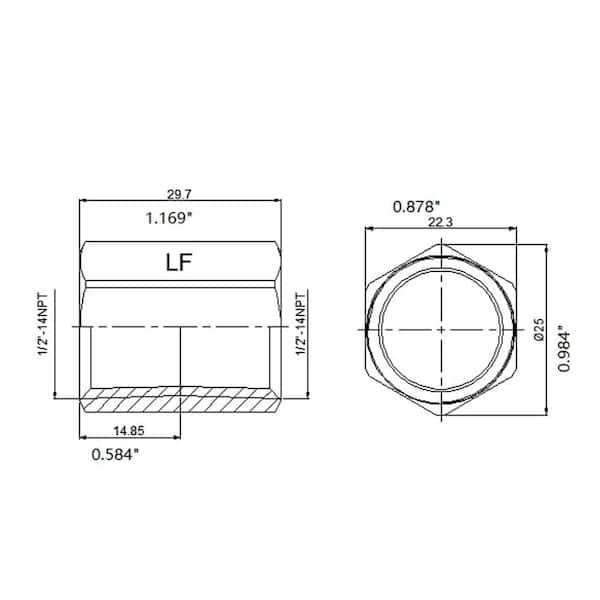 1/2 in. x 1/2 in. FIP Brass Coupling