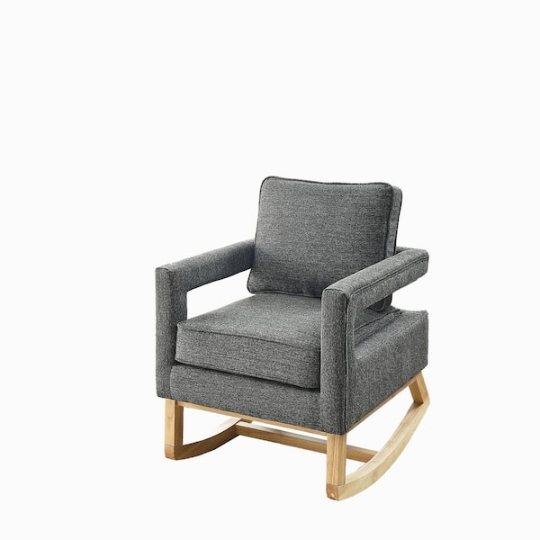 Unbranded Gray Modern Hollow Design Accent Lounge Arm Rocking Chair