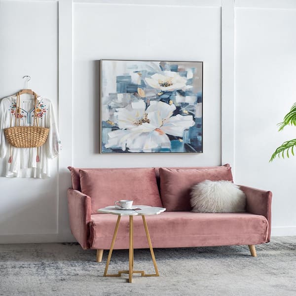 Framed Rectangle Flower Canvas Wall Art Print, Home Decor, for