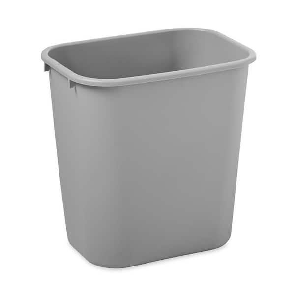 Rubbermaid Deskside Plastic Wastebasket, Rectangular, 7 gal, Gray