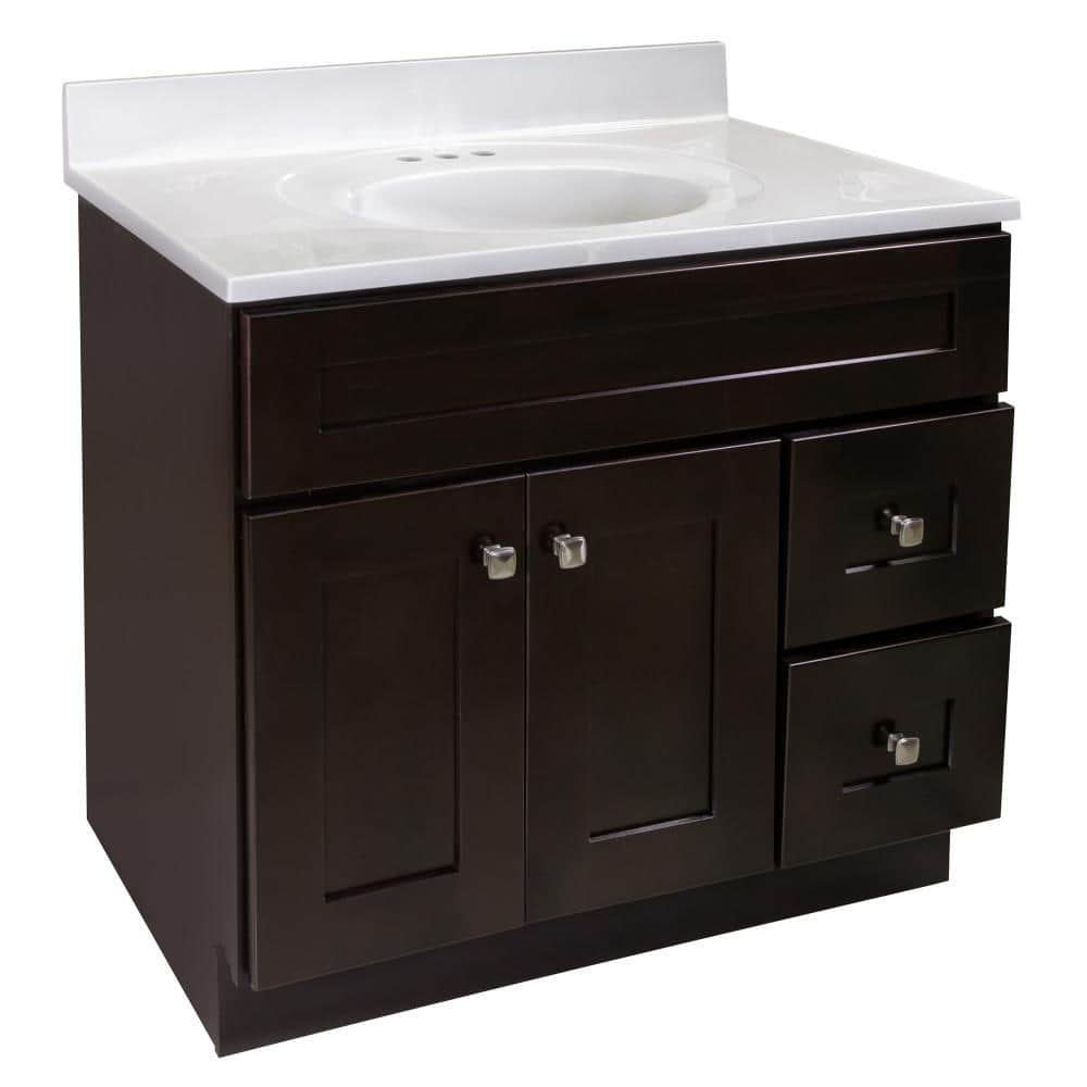 Brookings 37 in. W Single 4 in Centerset Sink Bathroom Vanity in Espresso w