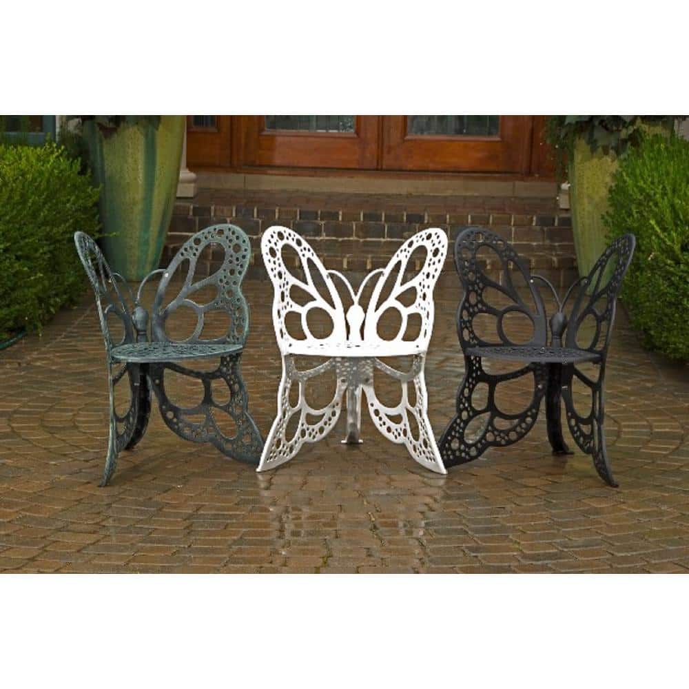 Black Cast Aluminum Armless Patio Chair