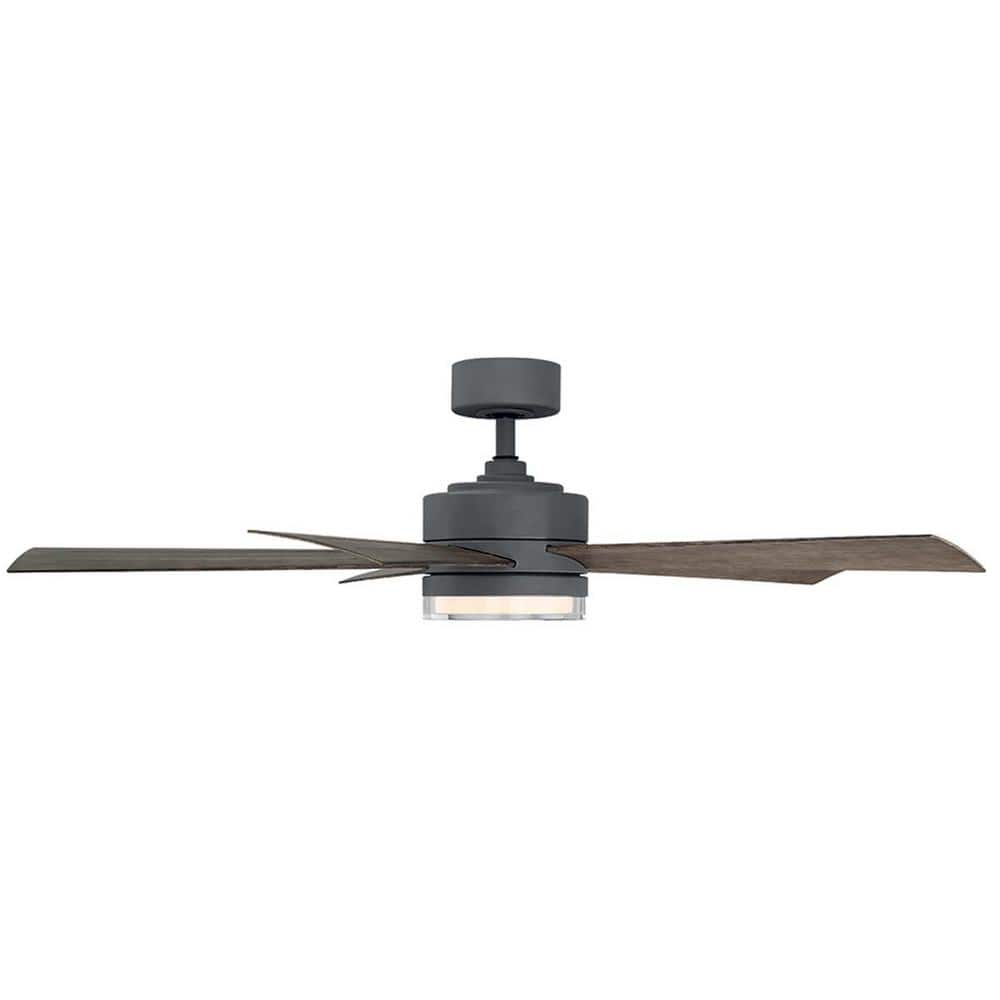 Graphite Weathered Gray 52" Smart Ceiling Fan with LED Light and Remote