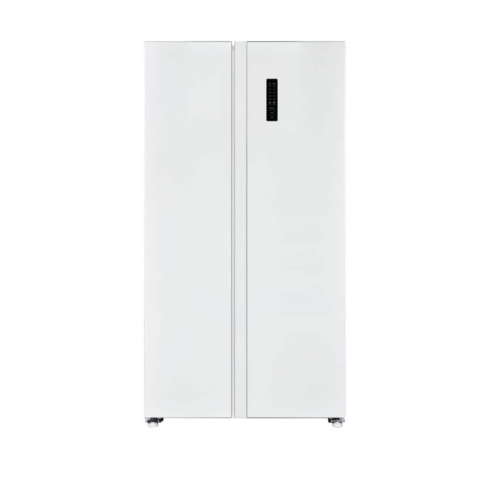 Impecca 36 in. 18.8 cu. ft. Side by Side Refrigerator, Frost Free Defrost, LED Lighting, Recessed Handle in White