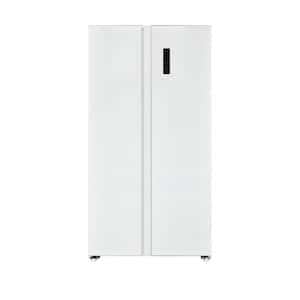 36 in. 18.8 cu. ft. Side by Side Refrigerator, Frost Free Defrost, LED Lighting, Recessed Handle in White