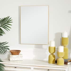 24 in. x 18 in. Rectangle Framed Gold Wall Mirror with Thin Frame