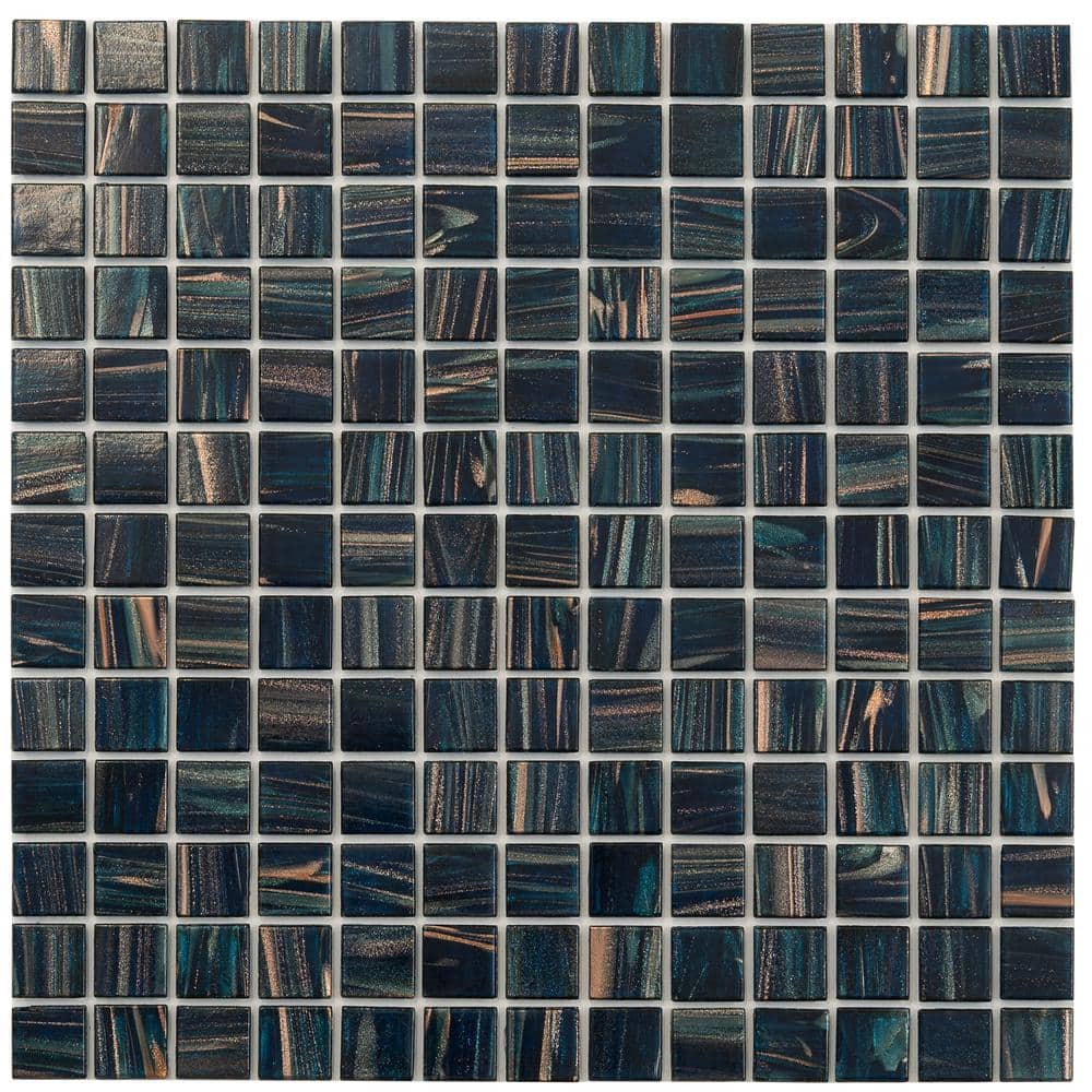 "Celestial 4"" x 6"" Glossy Berlin Blue Glass Mosaic Uniform square Wall and Floor Sample Tile 0.13 sq. ft./Piece (1-Pack)" price history on PriceWatchPro