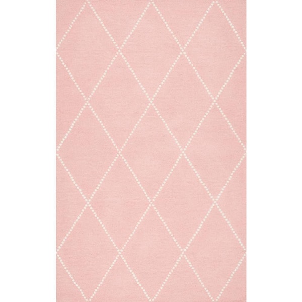 nuLOOM Dotted Diamond Trellis Baby Pink 3 ft. x 5 ft. Area Rug