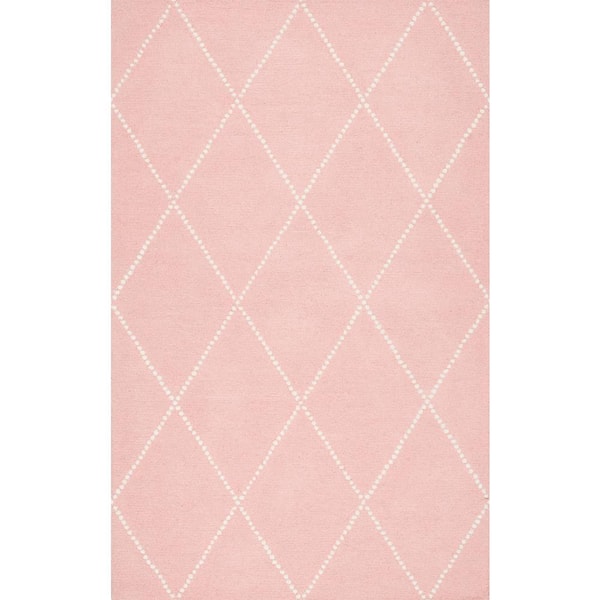 nuLOOM Elvia Mid Century Modern Moroccan Trellis Baby Pink 9 ft. x 12 ft. Area Rug