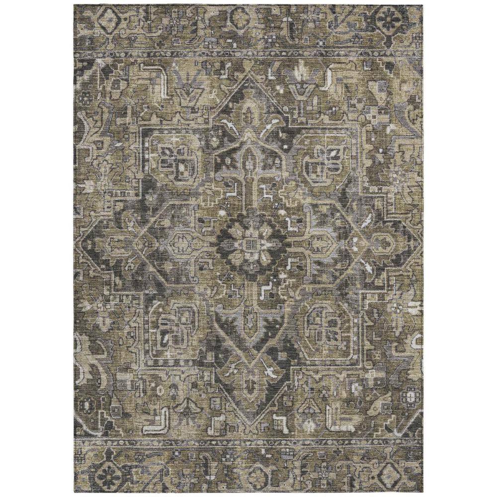 Taupe and Dark Taupe 3 ft. x 5 ft. Woven Oriental Rectangle Indoor/Outdoor Area Rug price history on PriceWatchPro