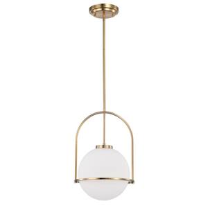 Moonrise 12 in. 1-Light Indoor Brass Lantern Pendant Ceiling Light